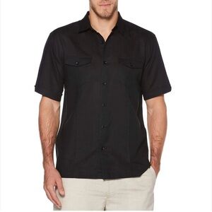 Cafe Luna Men's Cuban Resort Shirt Linen Cotton Short Sleeve size X-L